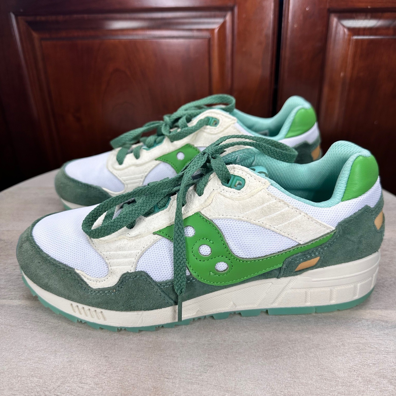 Saucony Shadow 5000 Mens Size 8 Green White Retro Running Sneakers S70769-1