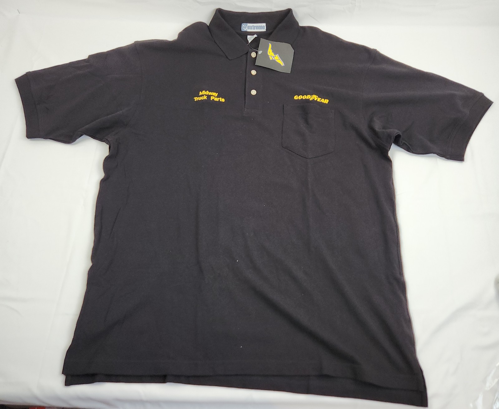 Goodyear Polo Shirt Mens 3XL Black Short Sleeve Embroidered Logo NWT