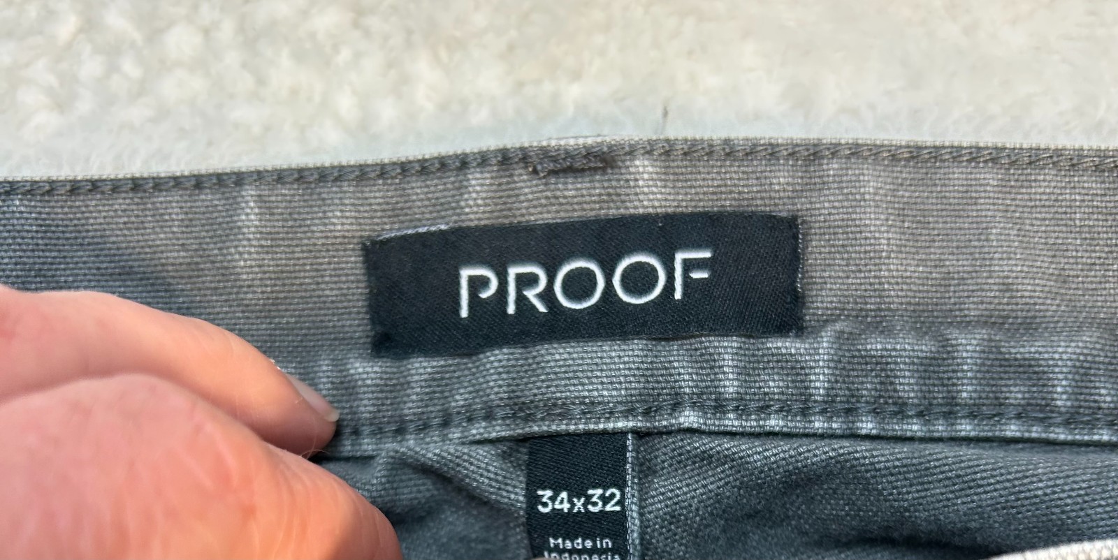 Proof Rover Pants Mens 34×32 Gray Stretch Canvas Slim Fit Straight Leg “Read”