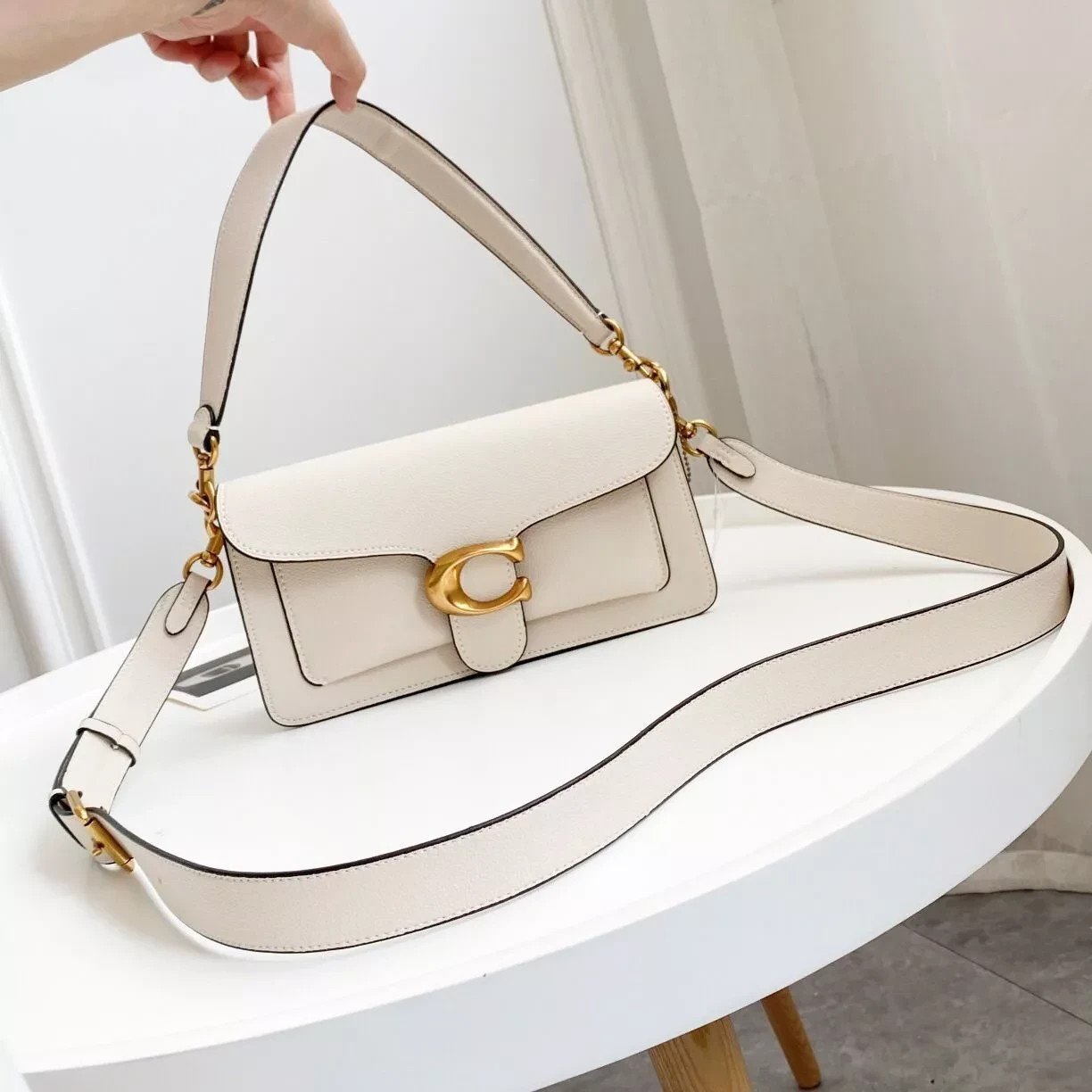 Coach F73995 Tabby 26 2Way Crossbody Shoulder Bag White Leather New