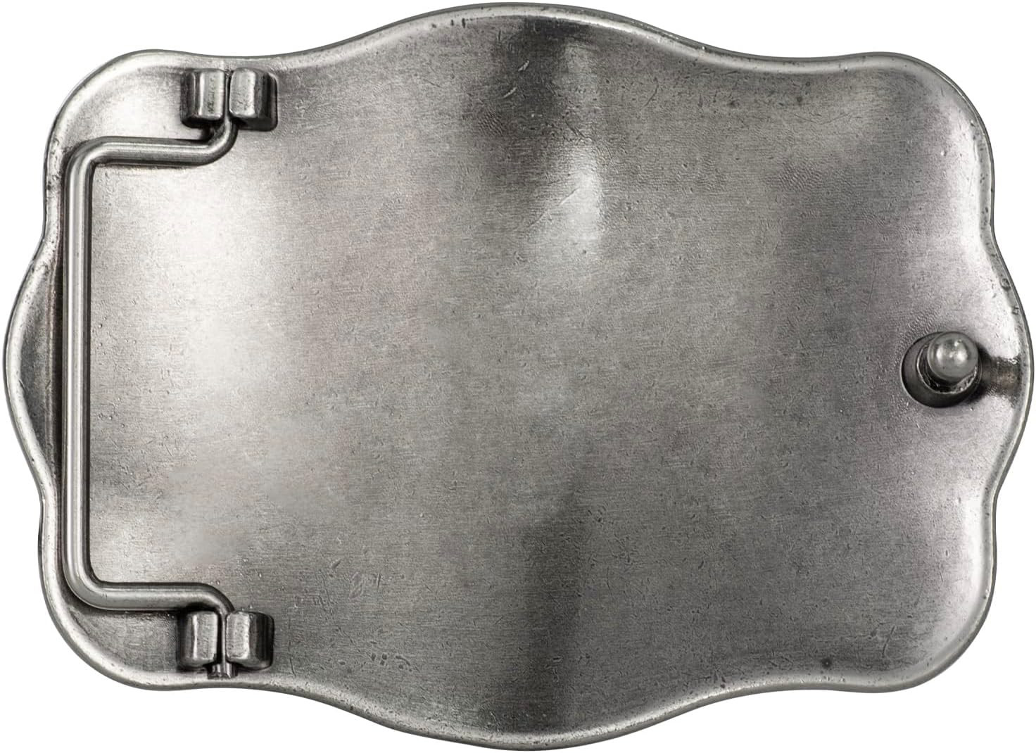 West style Bison Vintage Rectangle Buffalo Belt Buckle Scaloped Buckle