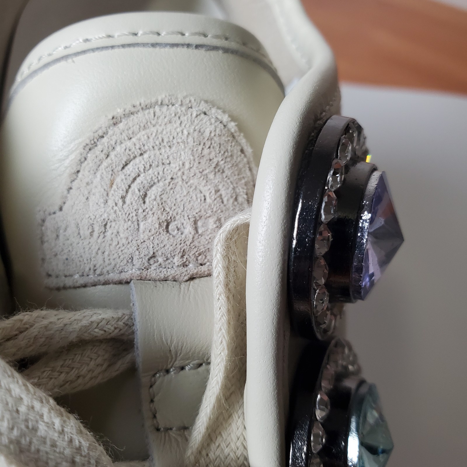 Kurt Geiger London Laney Octavia Leather Sneakers Pastel Crystals Rhinestones