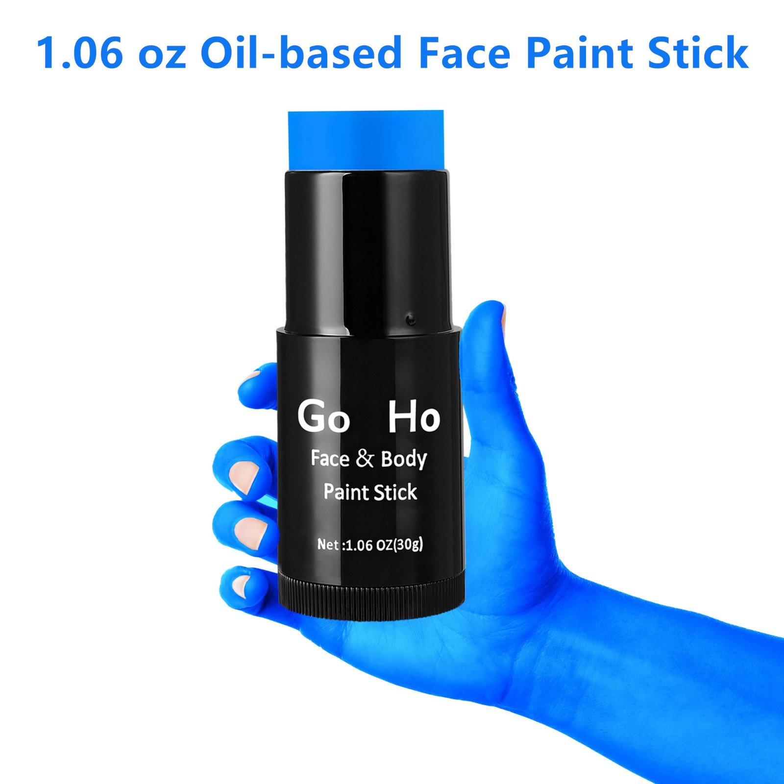 Cream-Blendable Blue Face Paint Stick (1.06 Oz),Full-Coverage Royal Blue Face Bo