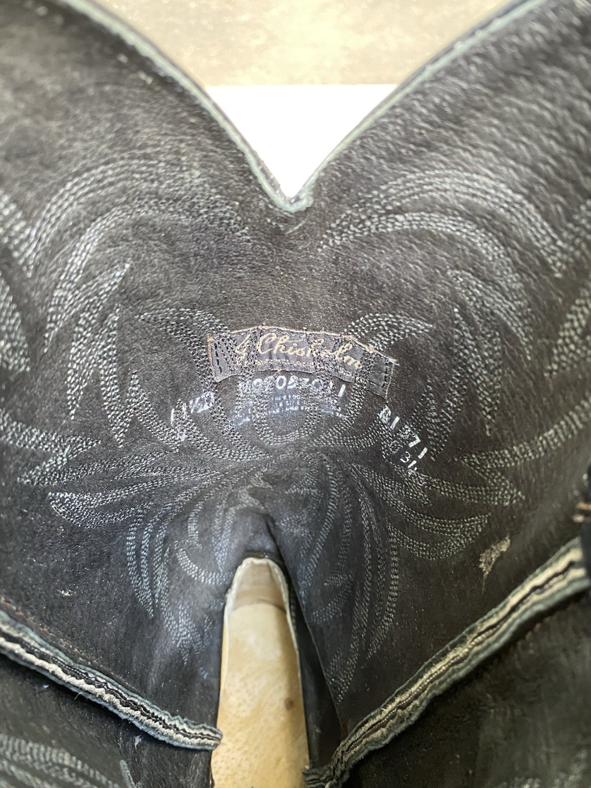 J Chisholm Thieves Market Exclusive Black Leather Cowboy Boots Men’s 11.5 D
