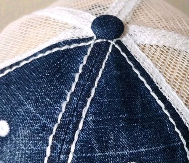 Pearl Jam Hat Distressed Blue Jean & White Mesh PEARL JAM HAT