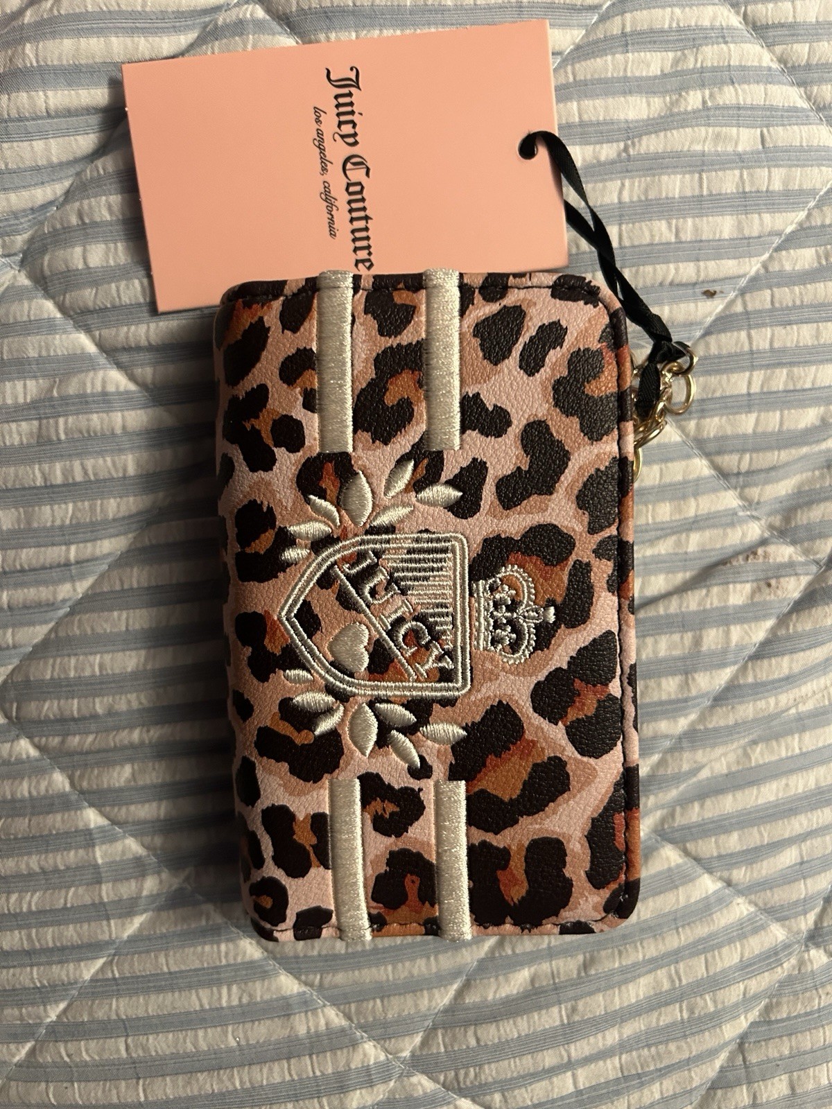 Juicy Couture Leopard Print Prep School Wallet W/Heart Charm NEW