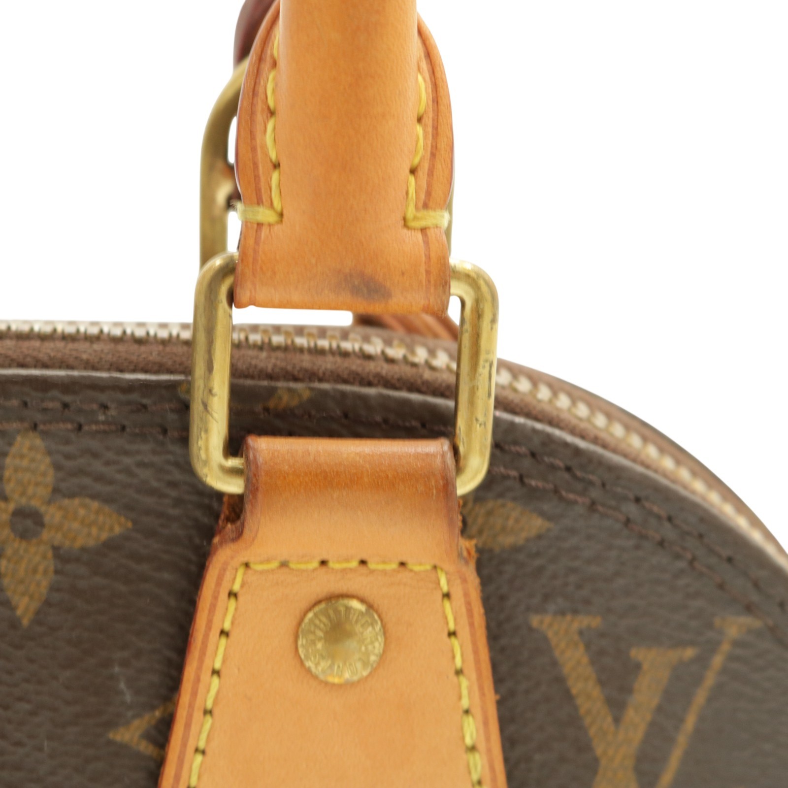 Auth.Louis Vuitton M53152 Alma BB Hand Bag Brown Monogram Canvas Serial: RFID