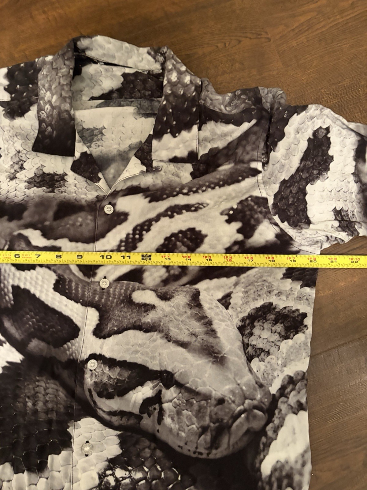 Palace Skateboards Snake Shirt Grey Rayon Camp Collar Summer 2022 Size M