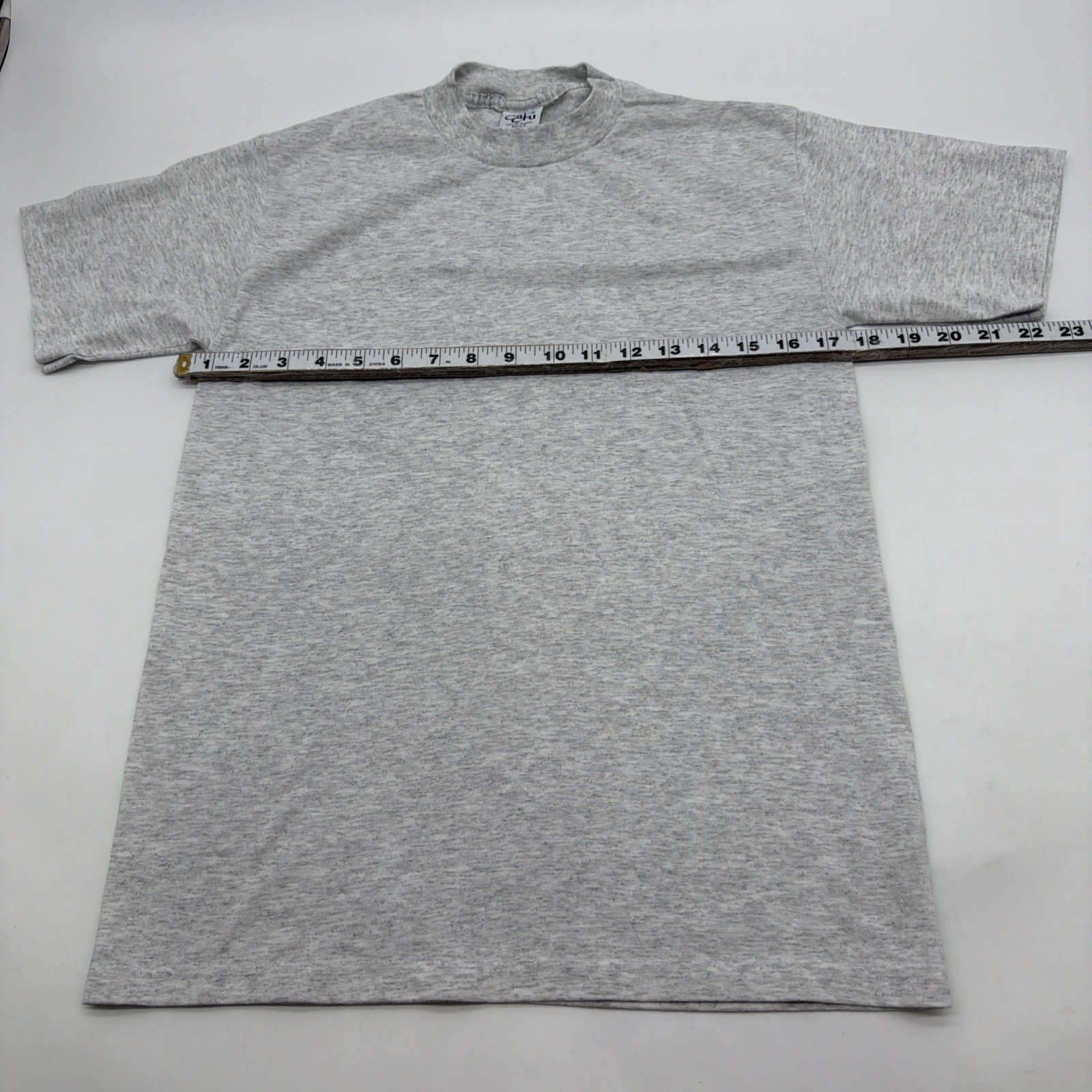VTG Cal Cru T-shirt Men S Gray Solid Single Stitch In USA.#41583