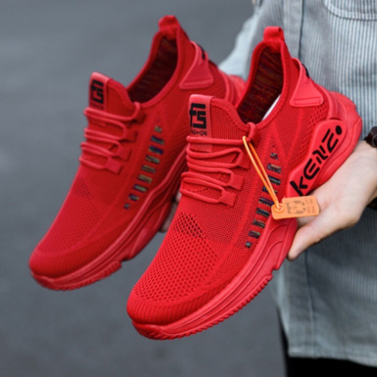 Plus Size Men’s Sports Mesh Surface Soft Bottom Breathable Casual Shoes