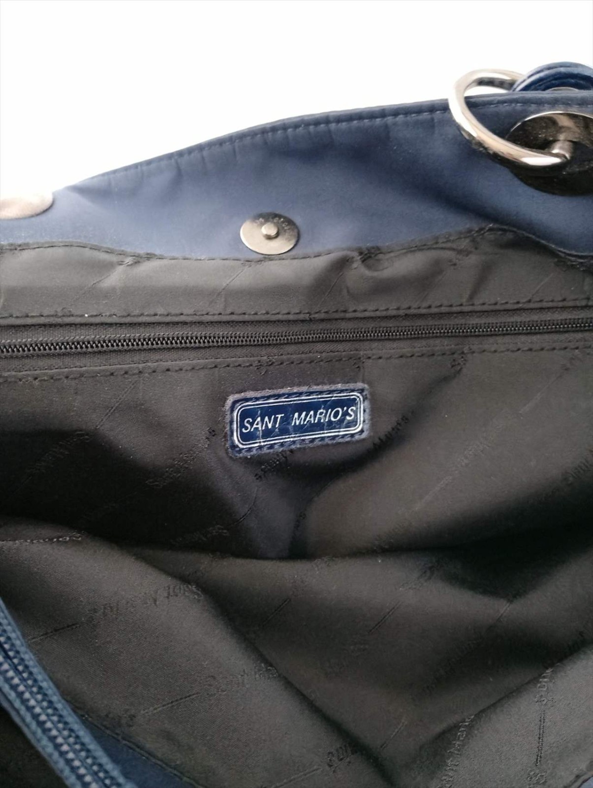 SANT MARIOS Leather Shoulder Bag Blue Size: W:15.7×H: 11.4in. [Unused] Italy