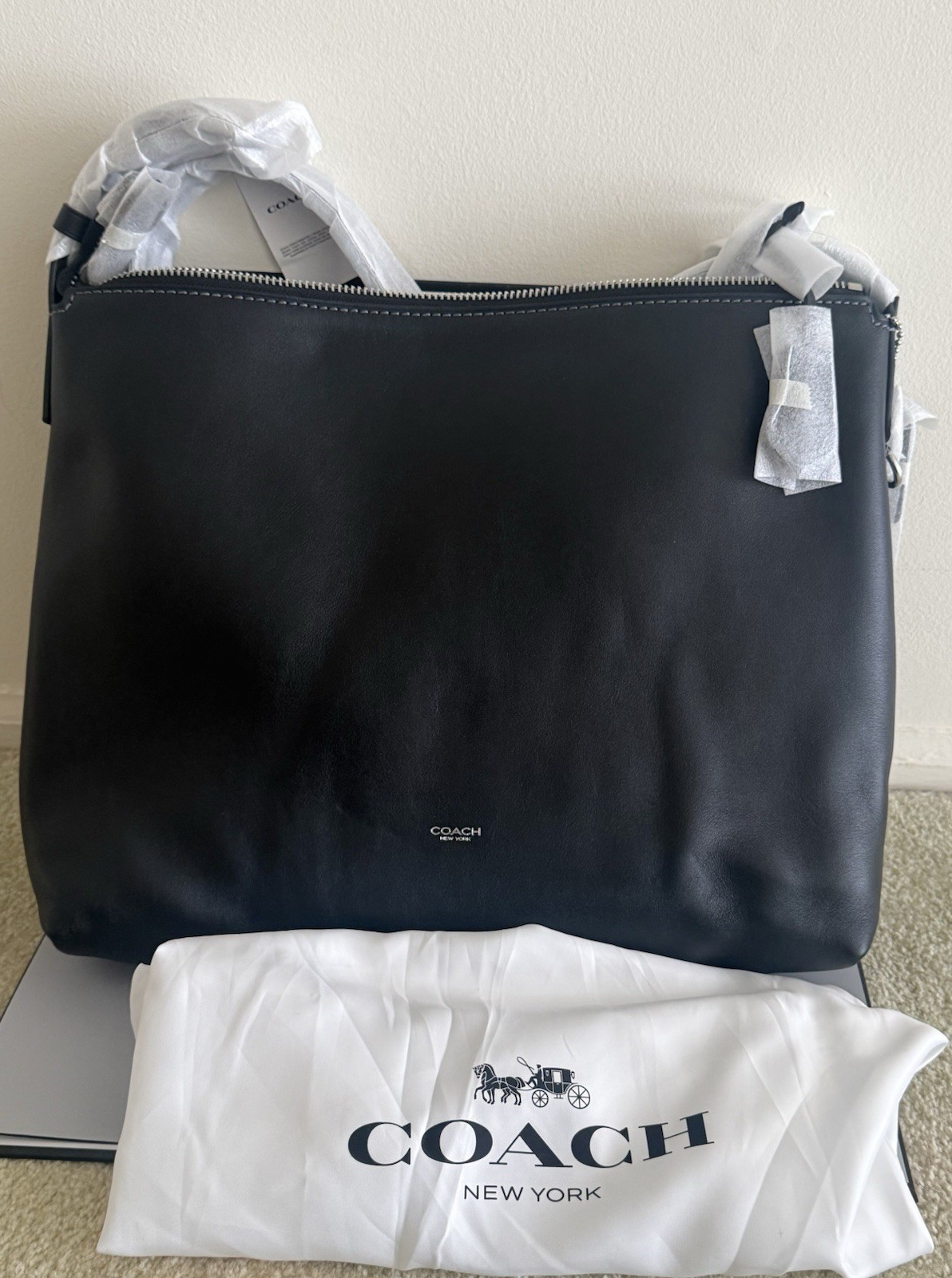 Coach Mott Messenger Bag 38 Black Leather CDS82 NWT