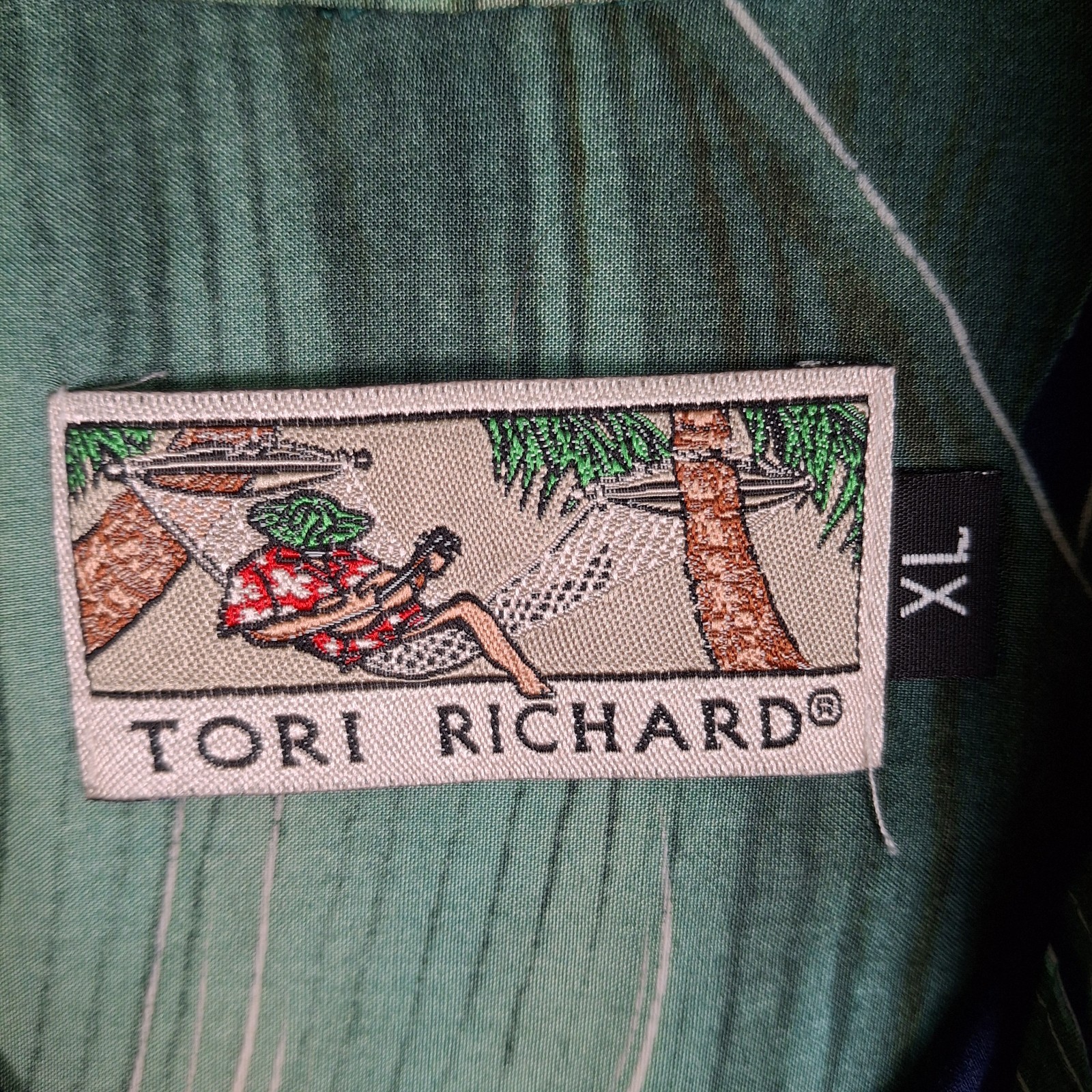 Vintage 1990s Tori Richard Mens XL Shirt Cocktails Martini Viscose Hawaiian USA