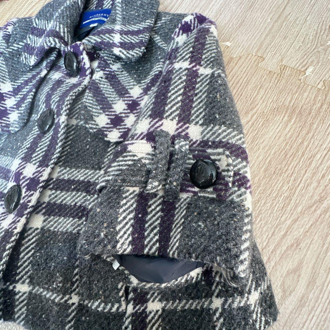 Burberry Check Coat Purple Short Length Size 38