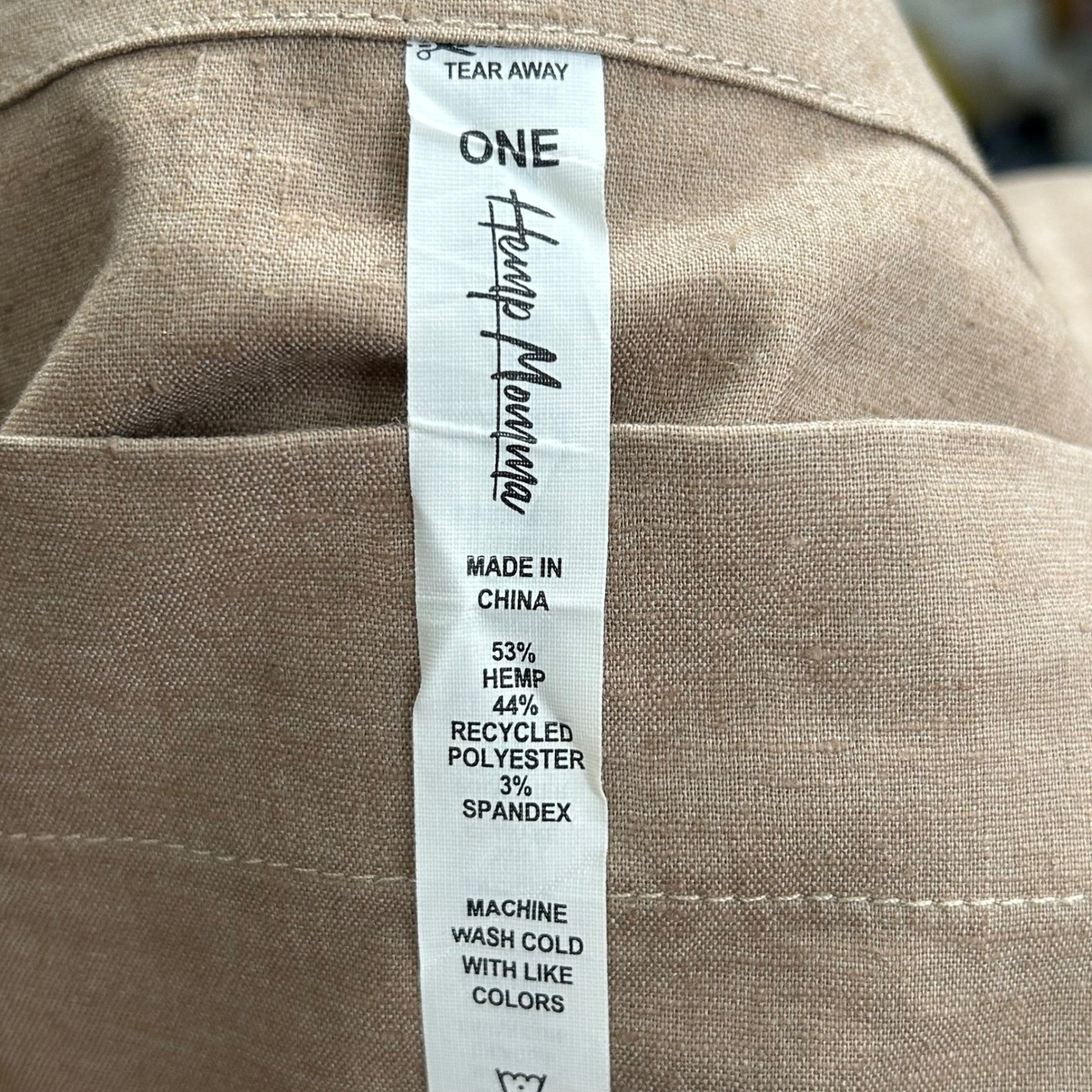 Hemp Momma Infinity Tote Bag Tan Hemp Blend Eco Friendly Reusable Shopper NWT