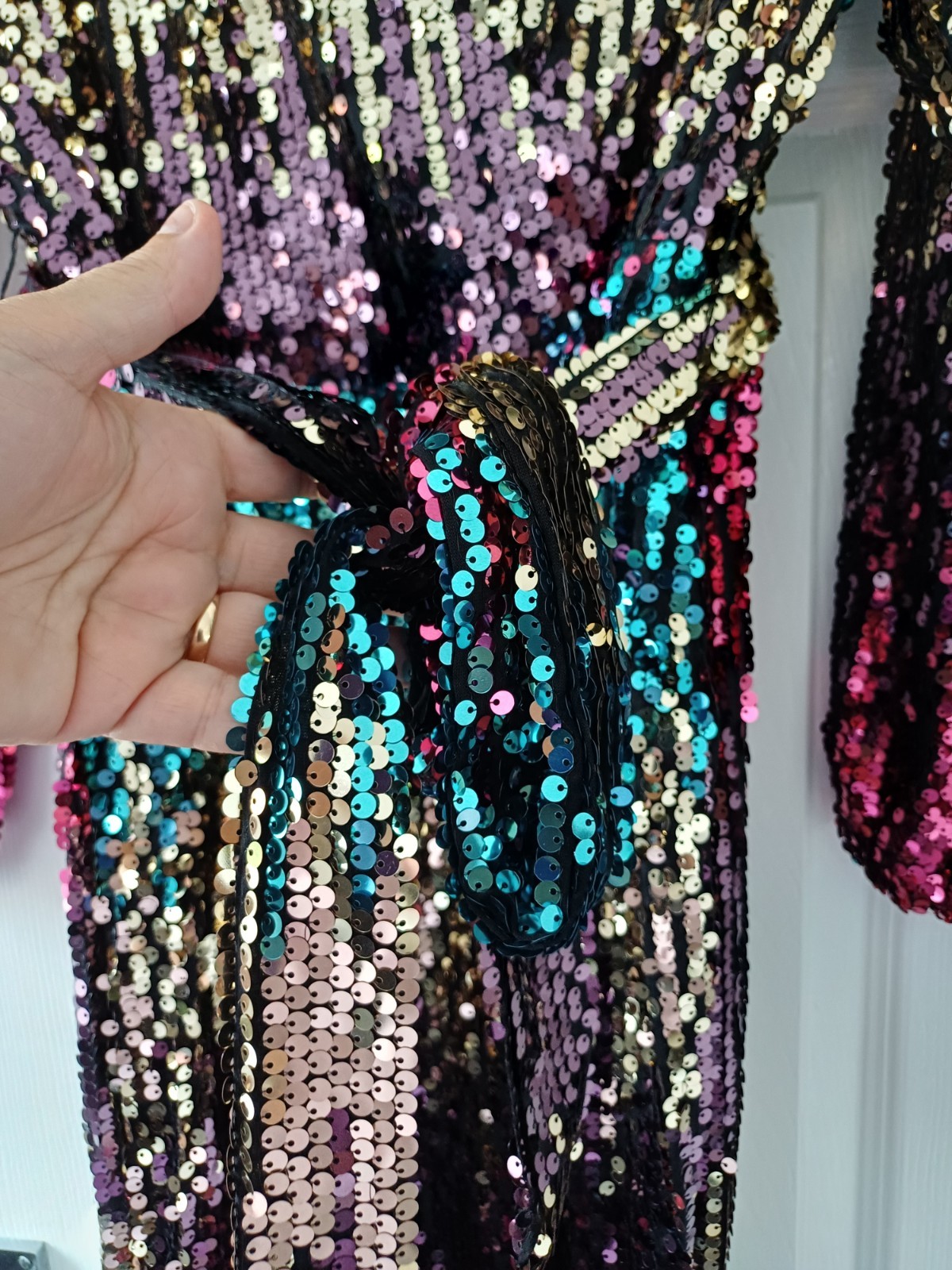 YOURS LONDON sz 20 ombre Sequin Dress JEWEL Shades Cocktail Party Cruise New £65