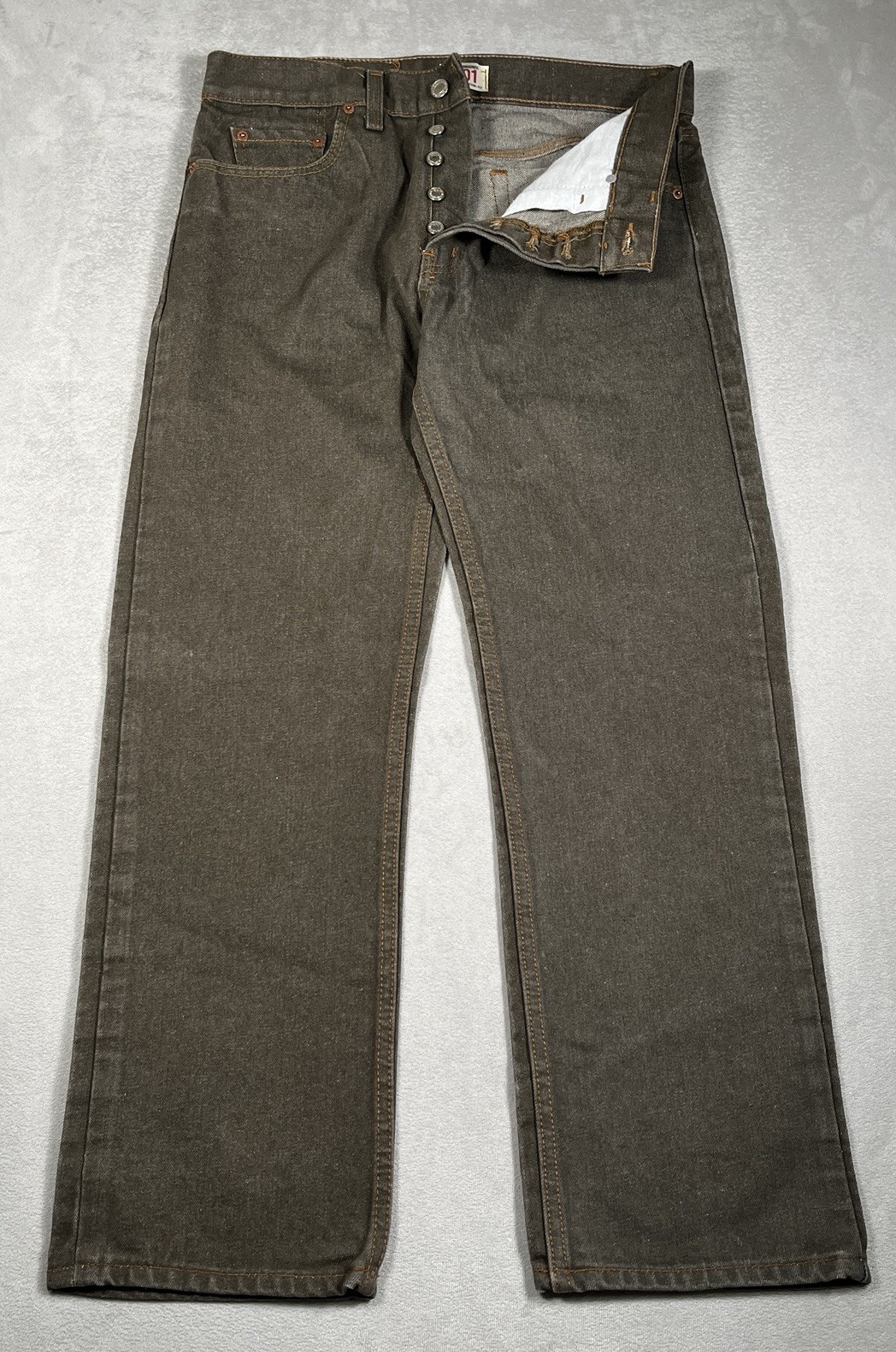 Vintage Levi’s 501 Jeans Men 34×30 Brown Button Fly Straight Leg