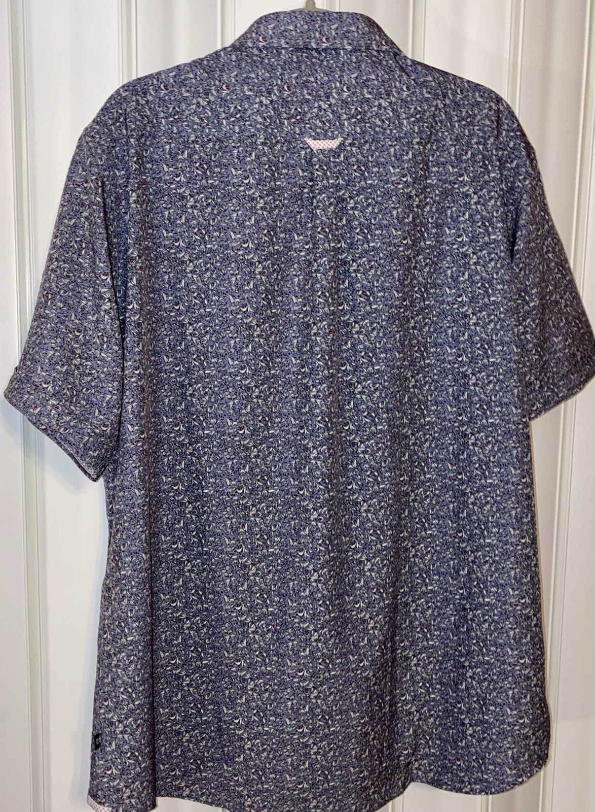 7 Diamonds 4 Way Stretch Button Up S/Sleeve Blue FLORAL Mens•2XL Lightweight