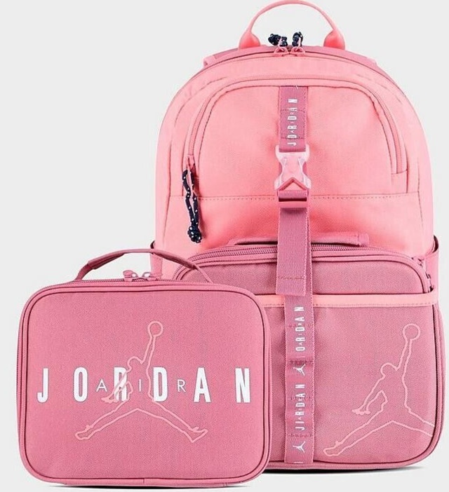 NIKE Air Jordan PINK GIRLS SCHOOL LAPTOP 9A0775 Backpack Lunch BOX BAG NEW $65