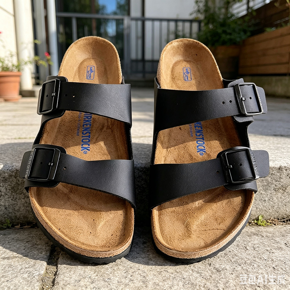 Birkenstock Arizona Black Soft Footbed Birko-Flor Leather Sandal Unisex Shoes