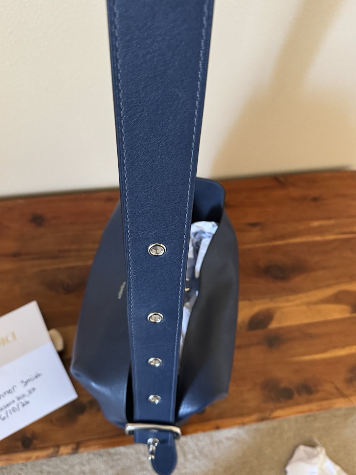 Coach Navy Bleeker 36 Bag w/ Adjustable Strap, Zip Pouch & Dust Bag