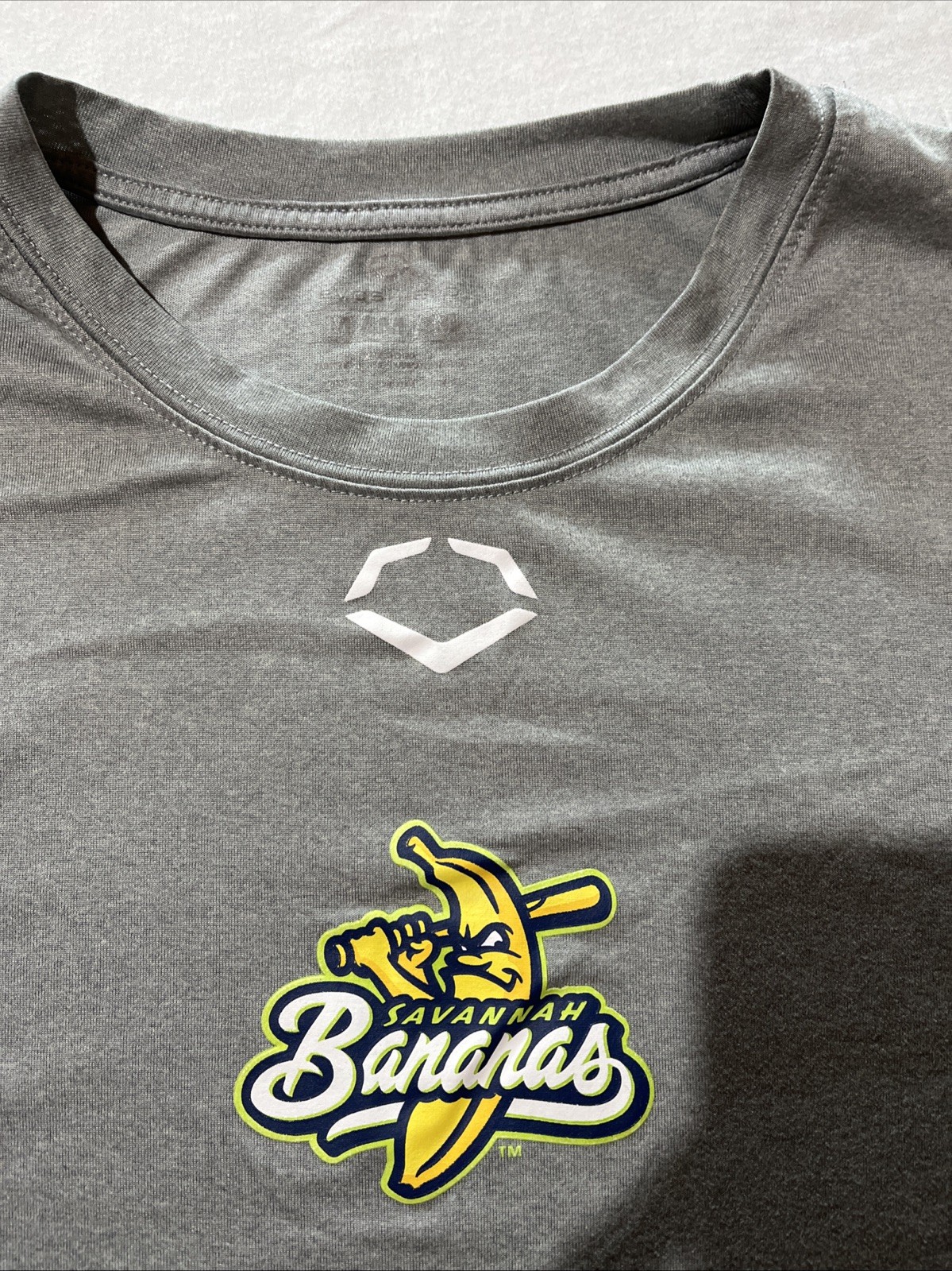 Savannah Bananas Shirt Men’s Medium Grey Evoshield Logo Baseball *Worn Once*