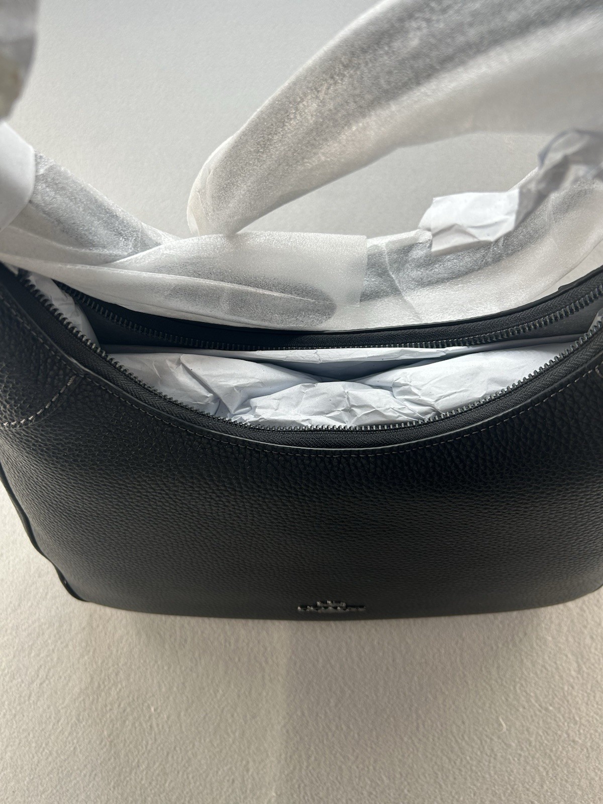 Coach Ella Hobo Bag Black Pebbled Leather NWT Model CCE47