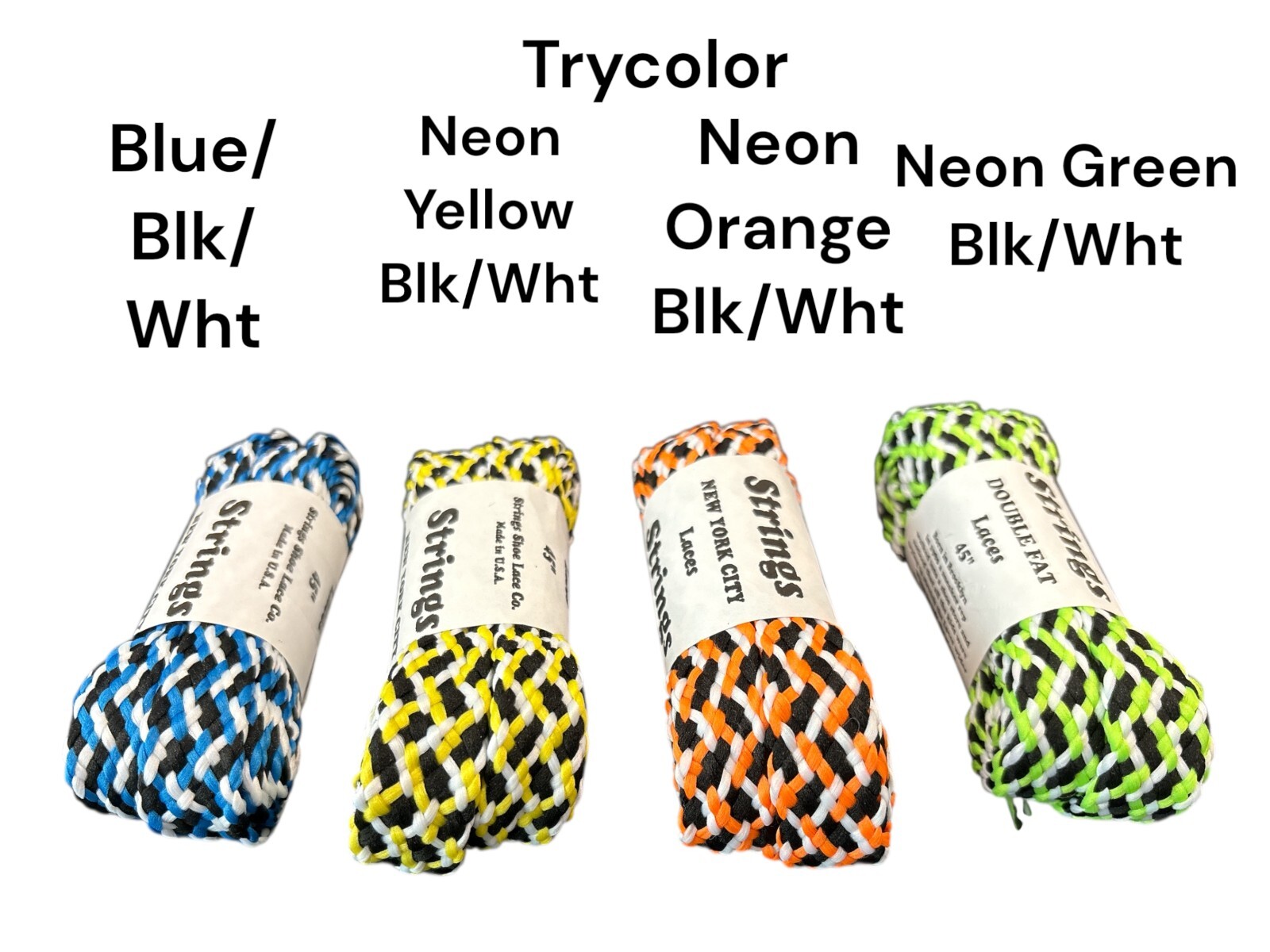 EXTRA WIDE Shoe Laces Strings Super Wide 3/4″ 1″ & 1 1/2″ 45″ 54″ 72 Long.