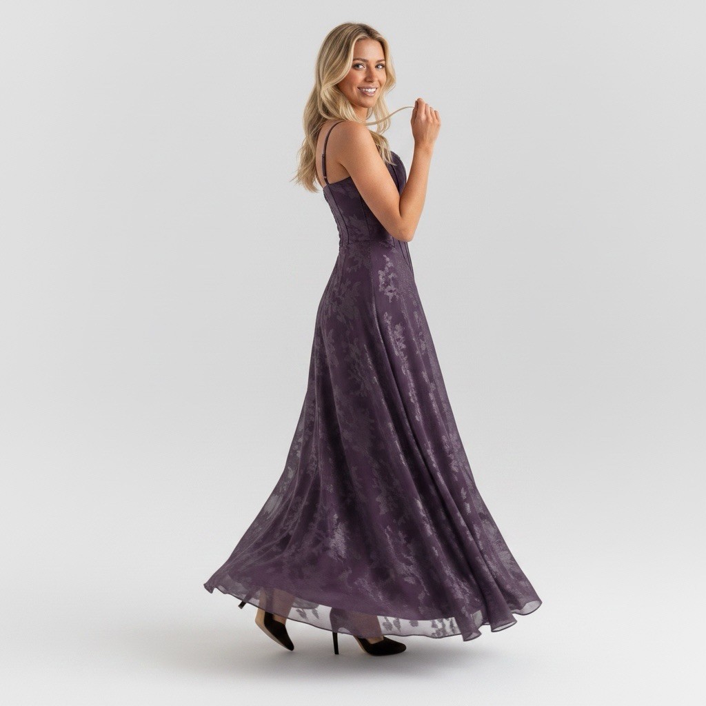 Luxury Purple Corset Evening Dress Size S Formal Maxi Prom Grown Designer
