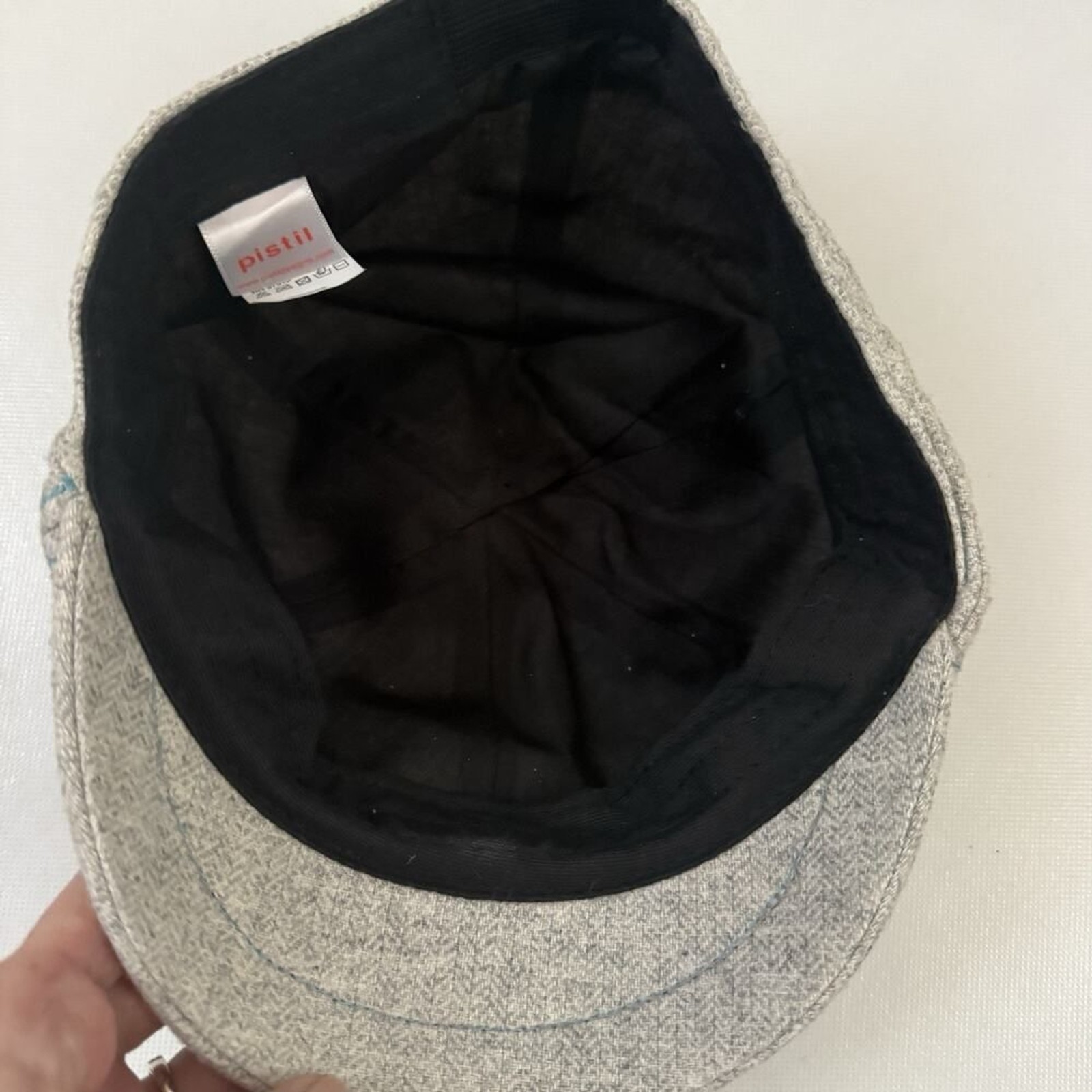 Y2K Pistil Kody Cadet Cap Wool Blend Ice Gray Short Bill Cabbie Winter Hat OS