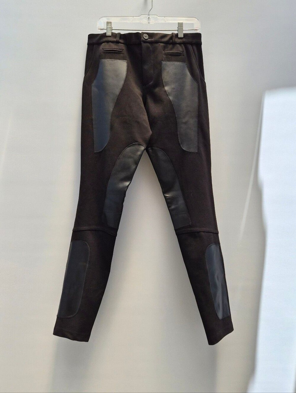 ORTTU Rider Pants M Black Faux Leather Patch Cyberpunk Techwear Moto Leggings