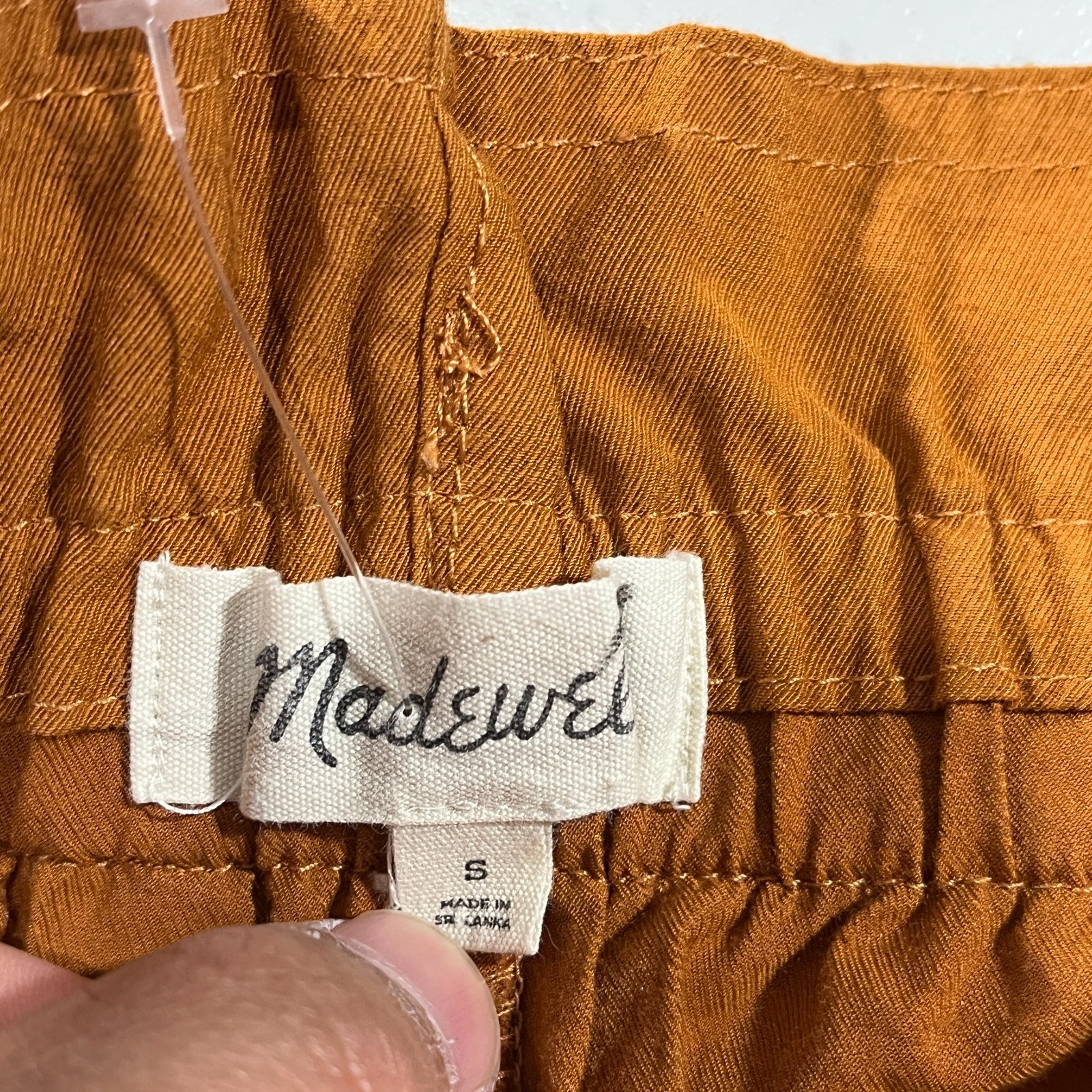 Madewell Pants S Dunaway Paperbag Ankle Tie Waist Belted High Rise Burnt Orange