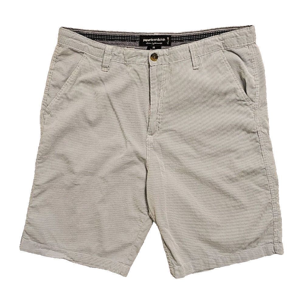 Paper Denim Co Seersucker Chino Shorts Cotton White Blue Striped 37* (*Tag 36)