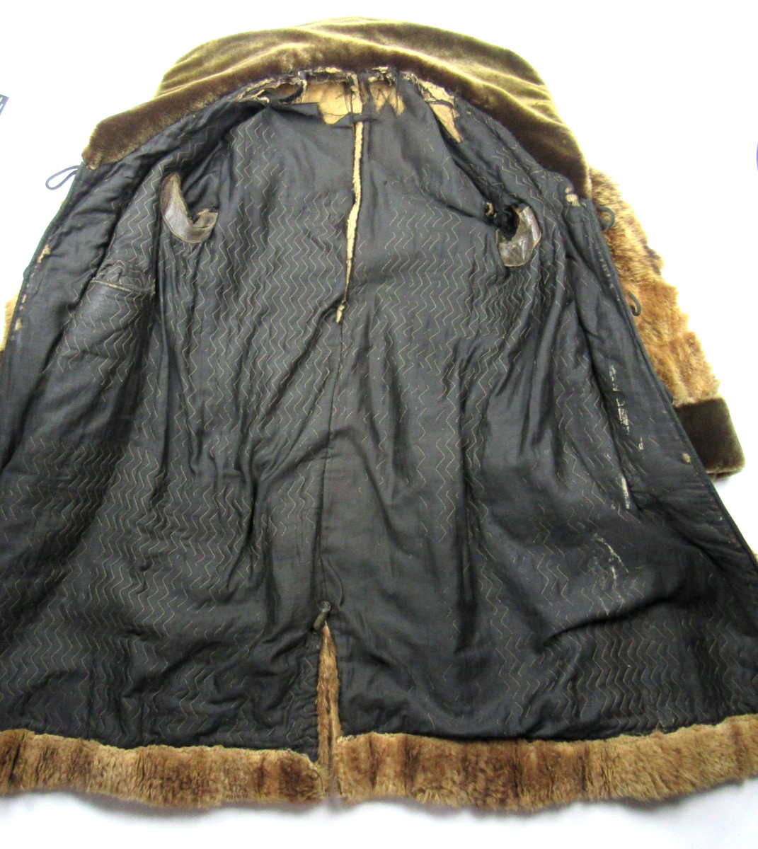 Antique 1800s / 1900s Long Frontier Fur Trapper Mountain Man Grizzly Coat Vtg