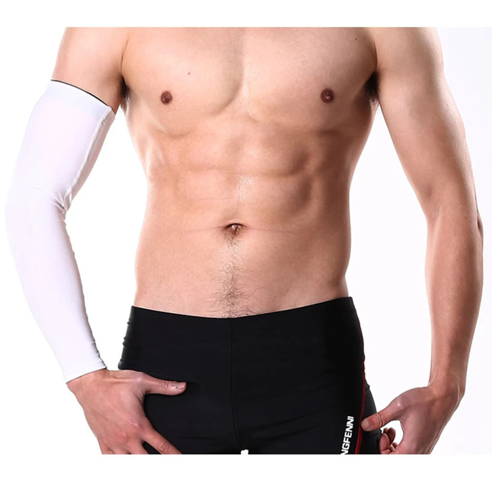 1Pcs Breathable Quick Dry UV Protection Running Arm Sleeves Basketball Elbow Pad