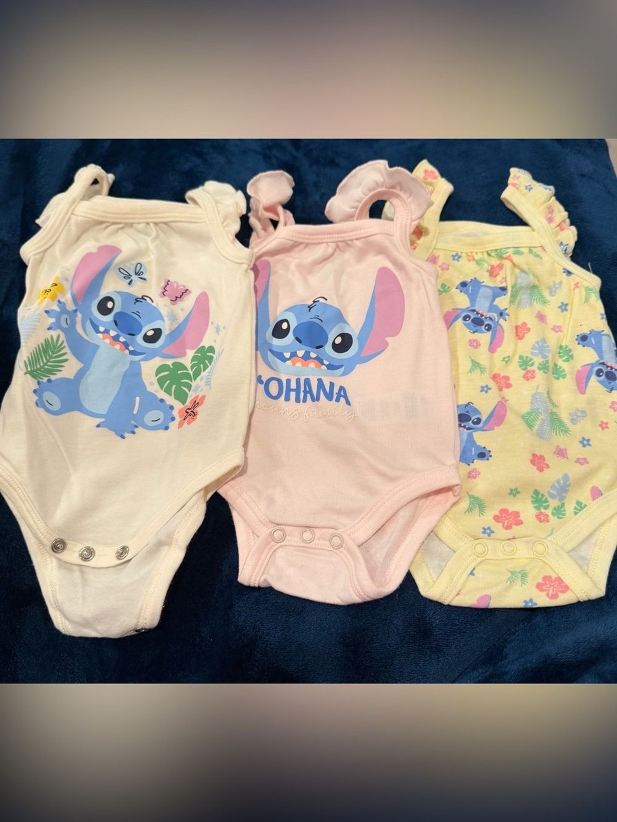 Set of 3 Disney Stitch Sleeveless Baby One-Piece