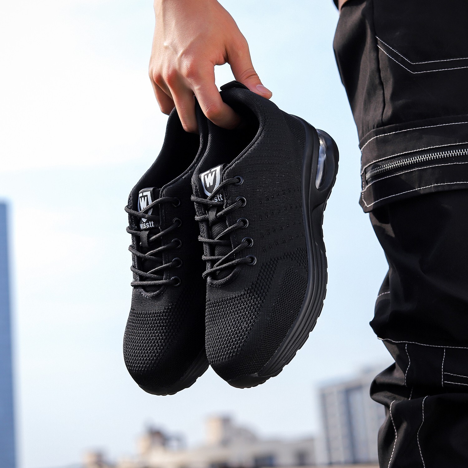 Safety Shoes Men Work Sneakers Steel Toe Work Shoes light Breathable Mesh shoes