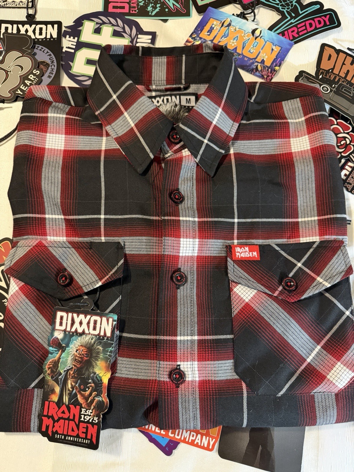 Dixxon Men’s Long Sleeve Flannel Iron Maiden Size Medium
