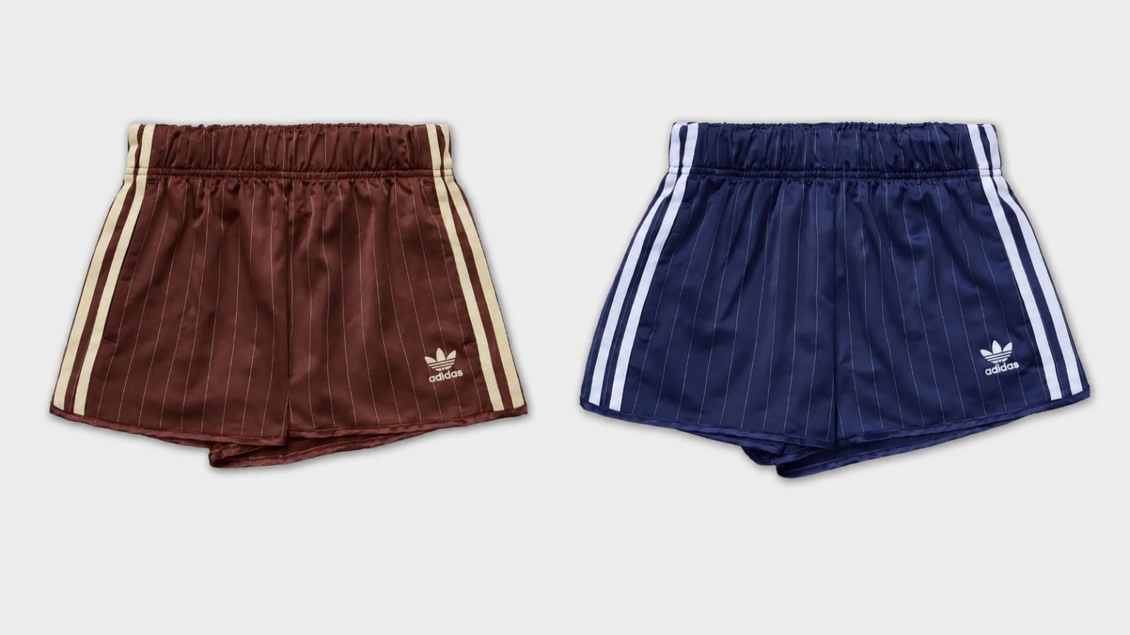 adidas Originals KC4236 KC4235 Pinstripe Satin Shorts Women’s Asia Fit NWT
