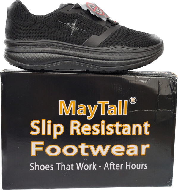Men Work Shoes Restaurant Slip Resistant Black Soft Comfort Casual MayTall 7202