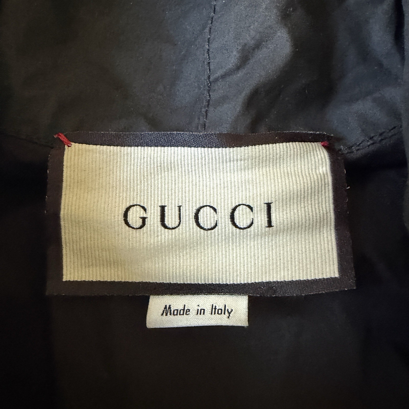 Gucci Cotton Canvas Windbreaker Jacket Web Stripe Logo Pullover Mens IT 52 UK XL
