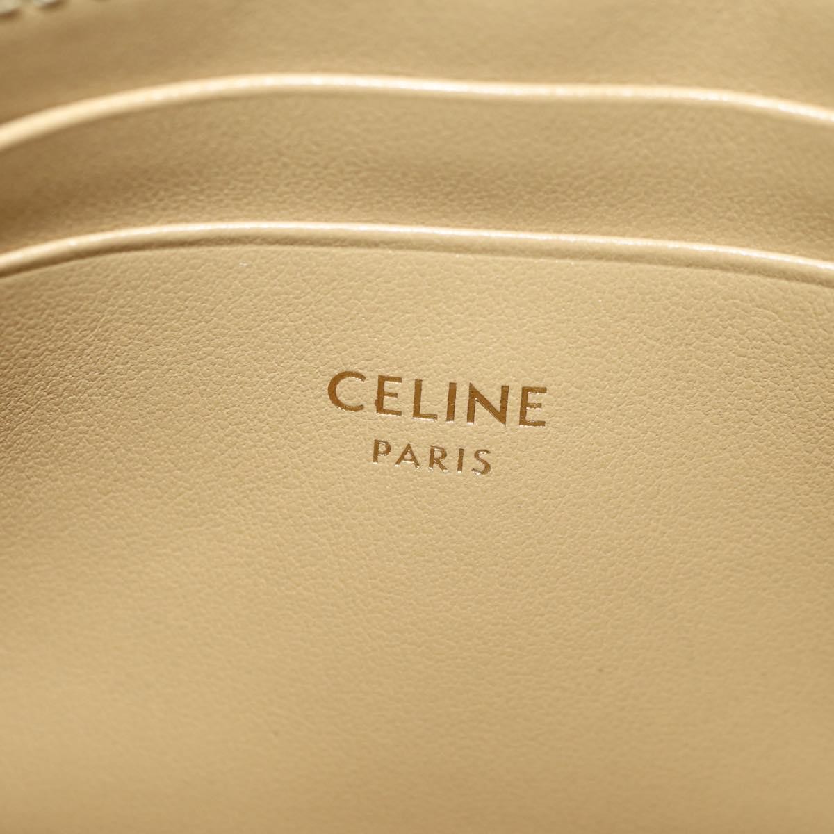 CELINE C Charm Coin Purse Leather Gold Auth am11616V