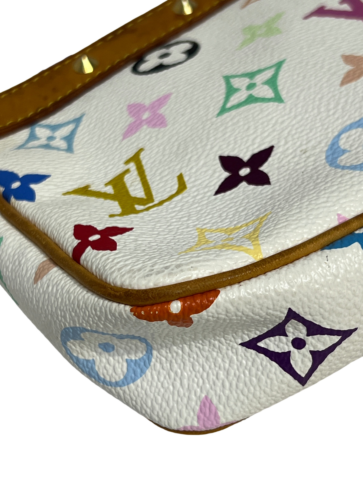 Louis Vuitton Monogram Multicolor Pochette Accessoires White Used