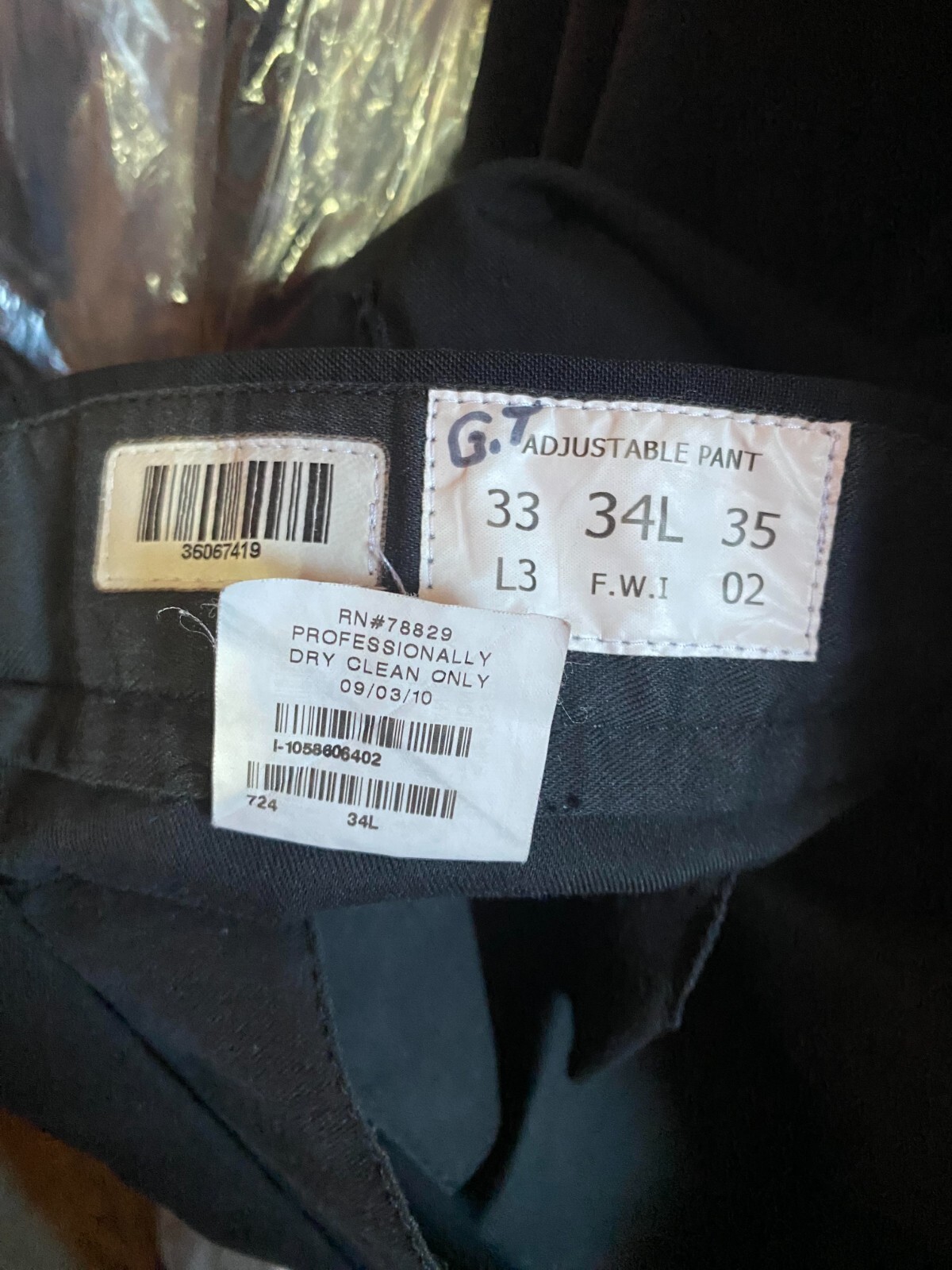 Black Pleated Satin Stripe Tuxedo Pant – 100% Wool!
