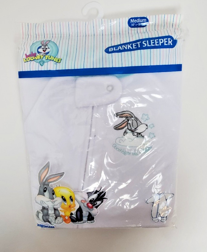 NEW Vintage Baby Looney Tunes Bugs Bunny Blanket Sleeper 141/2-18# Medium