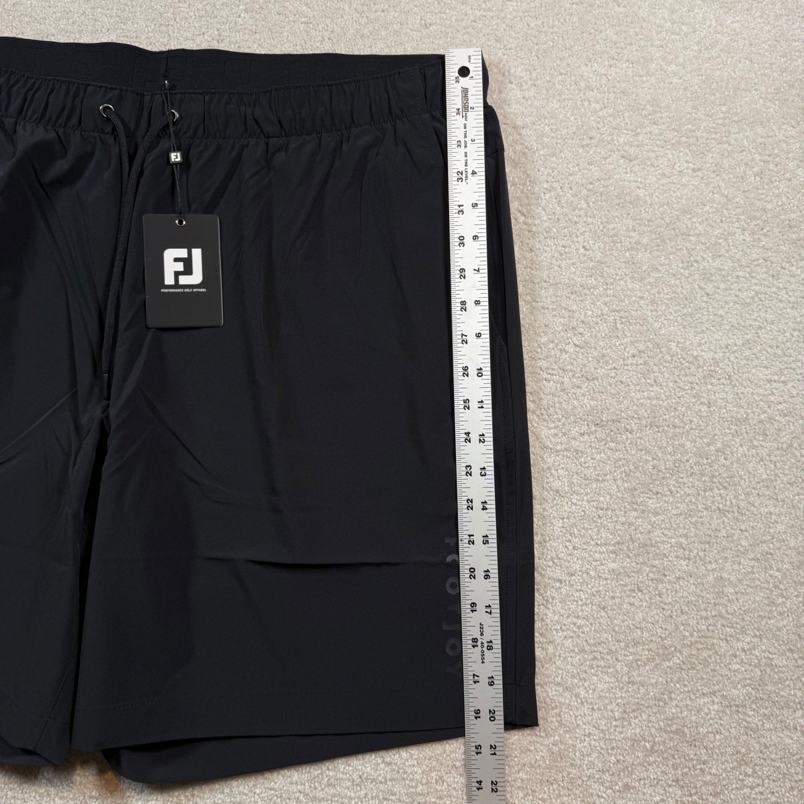 NEW FootJoy Workout Shorts Mens 2XL Black Moisture Wicking Performance Athletic