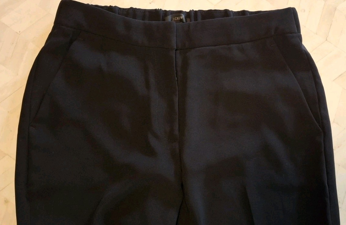 J. Crew Easy Pants Mate Crepe Black Pull On Elastic Waist Career Size 4