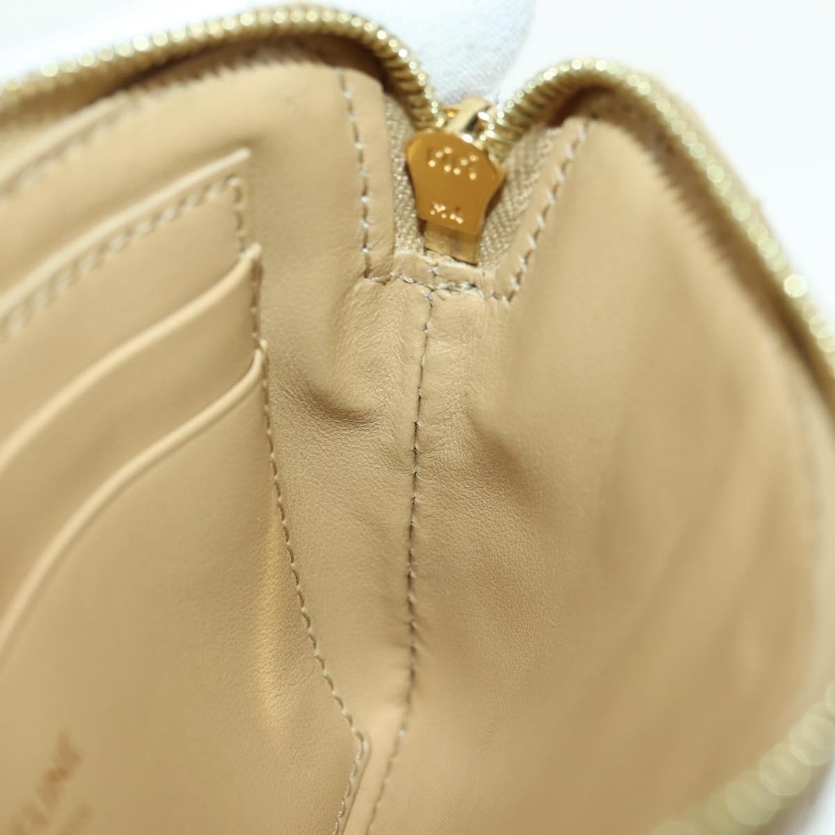 CELINE C Charm Coin Purse Leather Gold Auth am11616V