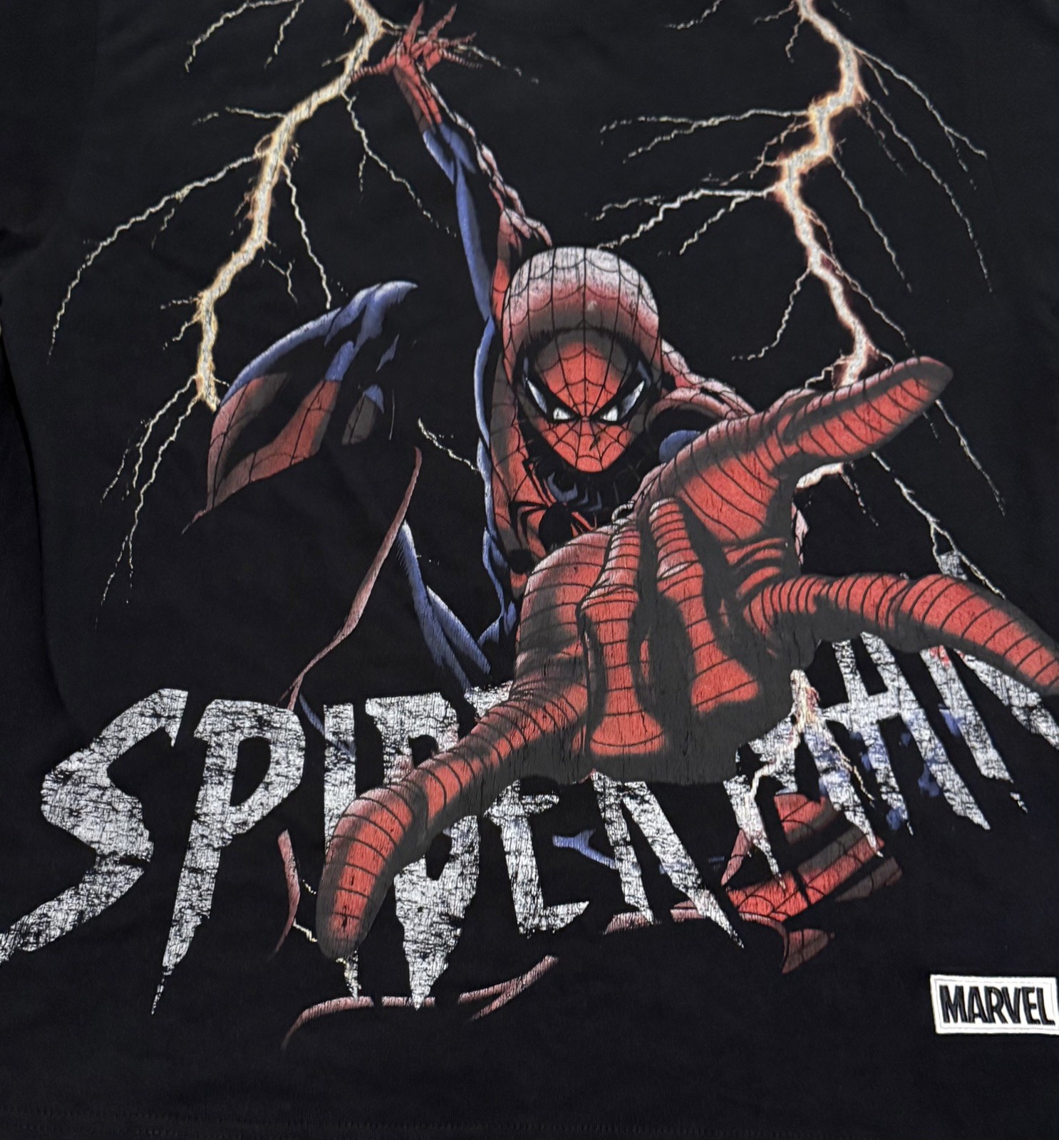Marvel Spider-Man oversized Thunder Crewneck Tee Men’s Sz medium Tee NWOT