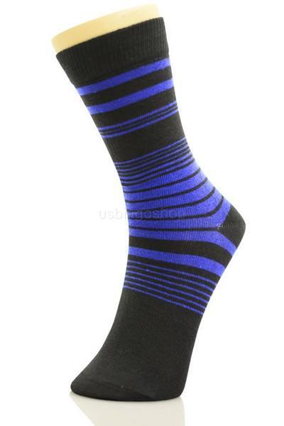 12 Pairs Yst12-5 New Cotton Men Striped Style Dress Socks Size 10-13 Multi Color